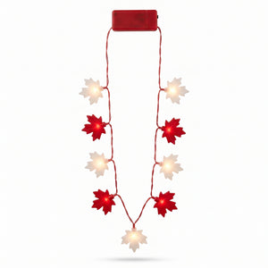 Light-Up Maple Leaf Necklace for Canada Day Celebrations
