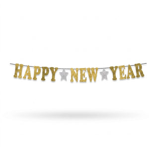 Glitter Gold "Happy New Year" Banner Decoration