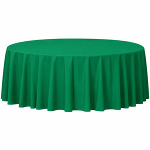 Festive Green Flannel Backed Round Table Cover - 84"