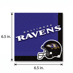 Baltimore Ravens NFL Luncheon Napkins - 6.5 In. x 6.5 In.