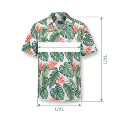 Summer Glow Tropical Leaf Print Shirt - Large/Extra-Large