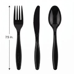 Black Assorted Cutlery Set - 7.5 in. - 24 Count