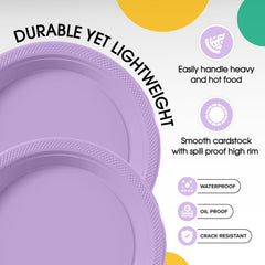 7 In. Lavender Plastic Plates | 100 Count