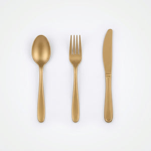 Gold Plastic Cutlery Set - 64 Piece Assortment - 7.5 in.
