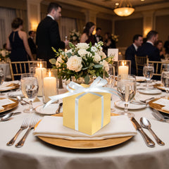 Elegant Gold Wedding Favor Boxes - 100 Pack