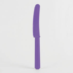Purple Plastic Economy Knives - Solid Color Cutlery - 7.5 in.