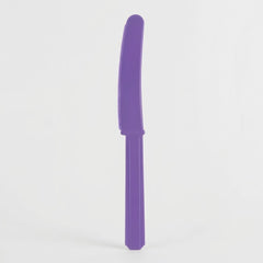 Purple Plastic Economy Knives - Solid Color Cutlery - 7.5 in.
