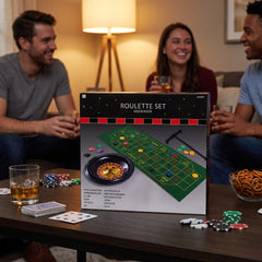 Casino Roulette Game Set with Wheel and Chips