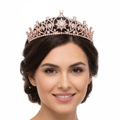 Elegant Rose Gold Gemstone Tiara for Weddings