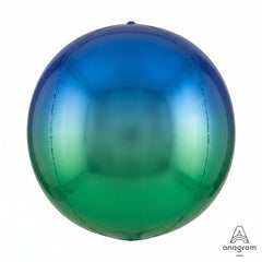 Blue and Green Ombre Orbz Metallic Balloon