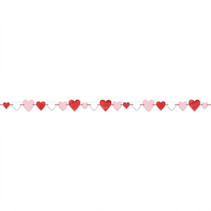 Valentine's Day Heart Garland Decoration, 12-ft