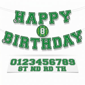 Jumbo Customizable Soccer Birthday Banner with Numbers