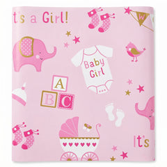 "It's a Girl" Elephant Baby Shower Gift Wrap, 40 ft