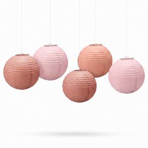 Rose Gold Mini Lanterns - Hanging Foil Decorations