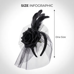 Deluxe Gothic Black Fascinator Headband