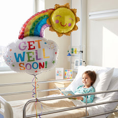 Get Well Soon Rainbow & Sun Foil SuperShape Balloon