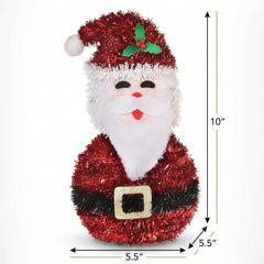 Deluxe 3D Tinsel Santa Decoration