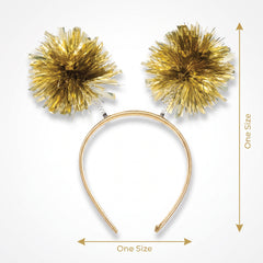 Gold Pom-Pom Head Bopper Headband