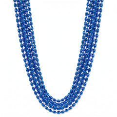 Royal Blue Metallic Bead Necklaces, 30-Inch, 8-Pack