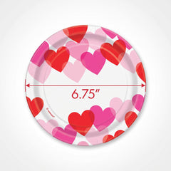 Valentine's Day Heart Party Paper Plates - 7-Inch, 20 Pack
