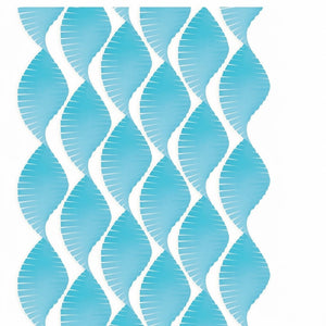 Caribbean Blue Wide Fringe Crepe Streamer - 30 ft
