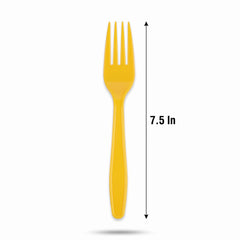 Sunshine Yellow Plastic Forks - 7.5 in. - 20 Pack