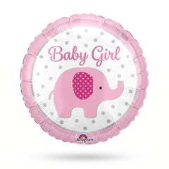 Baby Girl Elephant Foil Balloon - 18 Inch