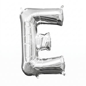 Silver Foil Letter 'E' Balloon - Air-Filled