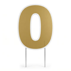 Gold Number 0 Yard Sign for Celebrations