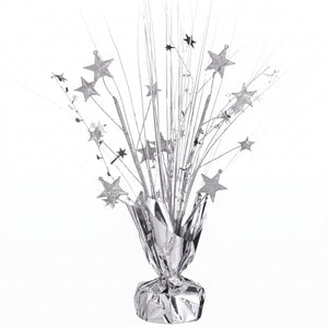Silver Star Foil Spray Centerpiece, 12-Inch
