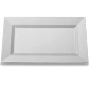 11.5 in. Ivory Rectangle Plates | 10 Count