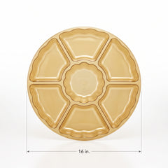 Gold Scalloped Compartment Chip and Dip Tray - 16 In.