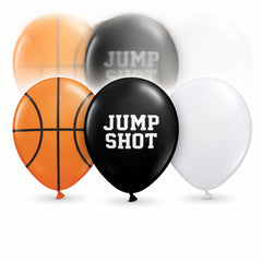 Basketball Fan Latex Balloons - 12" Sports Party Pack (6ct)