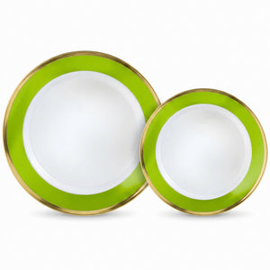 Kiwi Green Bordered Plastic Premium Plates
