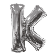 34 In. Silver Letter K Balloon
