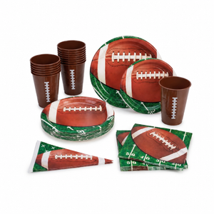 Game Day Football Party Tableware Kit - For 8 Guests