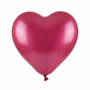Satin Luxe Heart Shaped Latex Balloons, 12-Inch, New Pink, 6-Pack