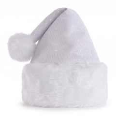 Deluxe White Tinsel Santa Hat