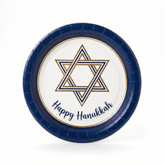 Festive Hanukkah 6.75" Round Paper Plates