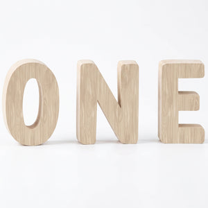 "ONE" Wooden Centerpiece Sign - Baby's First Birthday Decoration