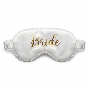 Elegant Bride Sleep Eye Mask with Gold Script