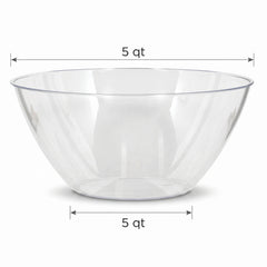 Clear Plastic 5QT Serving Bowl - Durable and Elegant Serveware