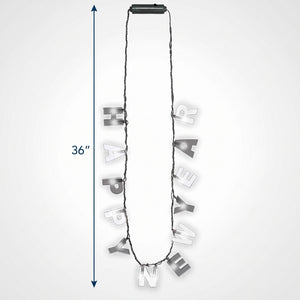 "Happy New Year" Light-Up Necklace - 36" Festive Wearable Accessory