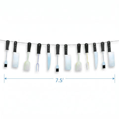 Summer BBQ Utensil Hanging Banner, 7.5 ft