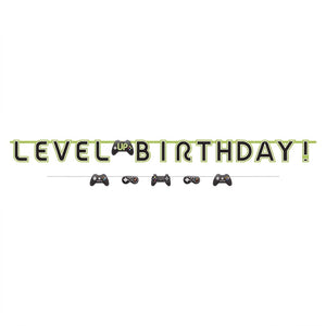 Level Up Birthday Banner Kit with Game Controller Design