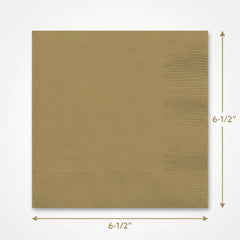 Gold Go Brightly Lunch Napkins - 6.5 in. x 6.5 in. - 32 Count