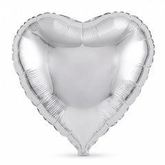 Shimmering Silver Heart Foil Balloon - 18 Inch