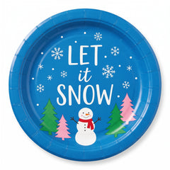 Festive "Let It Snow" 6.75" Paper Plates