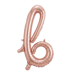 Rose Gold Script Letter 'B' Foil Balloon - 16-Inch Air-Filled