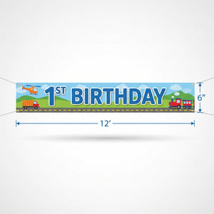 On the Road 1st Birthday Celebration Banner